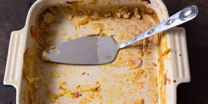 How do you get baked on grease off a ceramic pan?