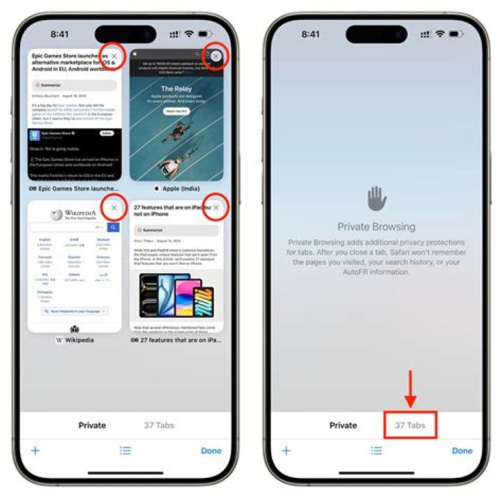 How do you get private browsing on iPhone?