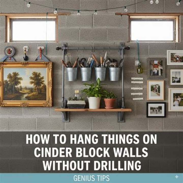 How do you hang things on cinder blocks?