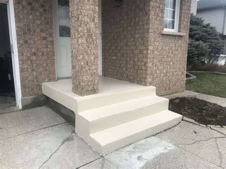 How do you install concrete porch steps?