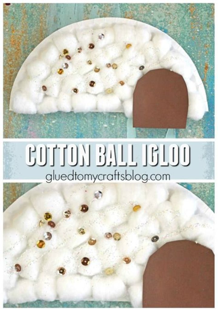 How do you make a cotton ball igloo?
