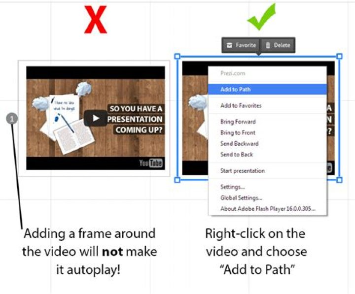 How do you make prezi play automatically?
