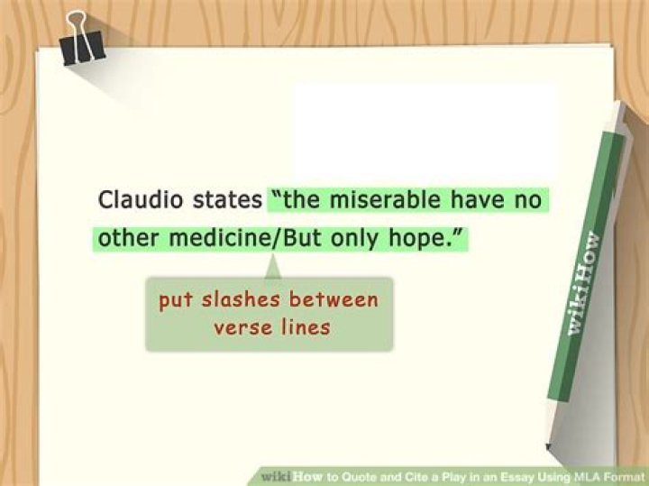 How do you quote a play in text?