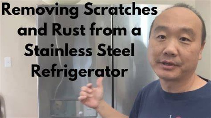 How do you remove scratches from stainless steel refrigerator?