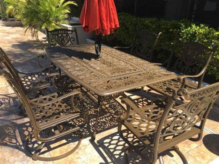 How do you sandblast patio furniture?