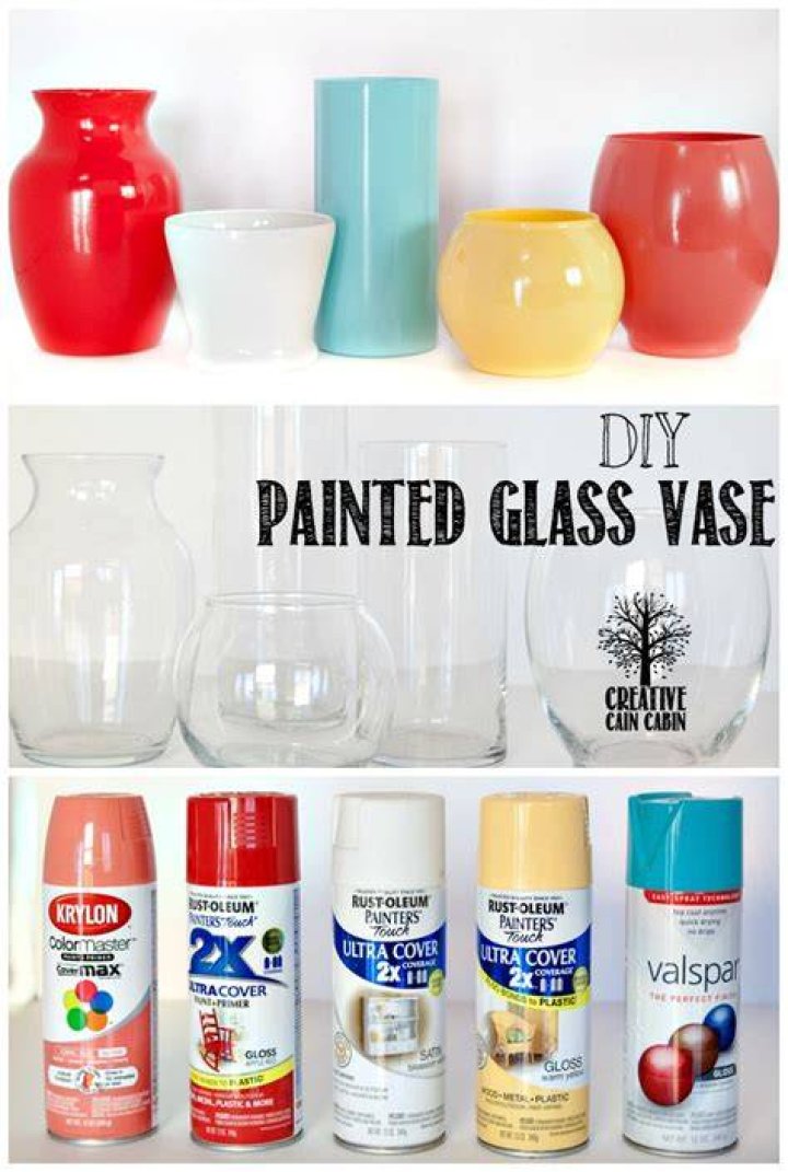 How do you spray paint glass vases?