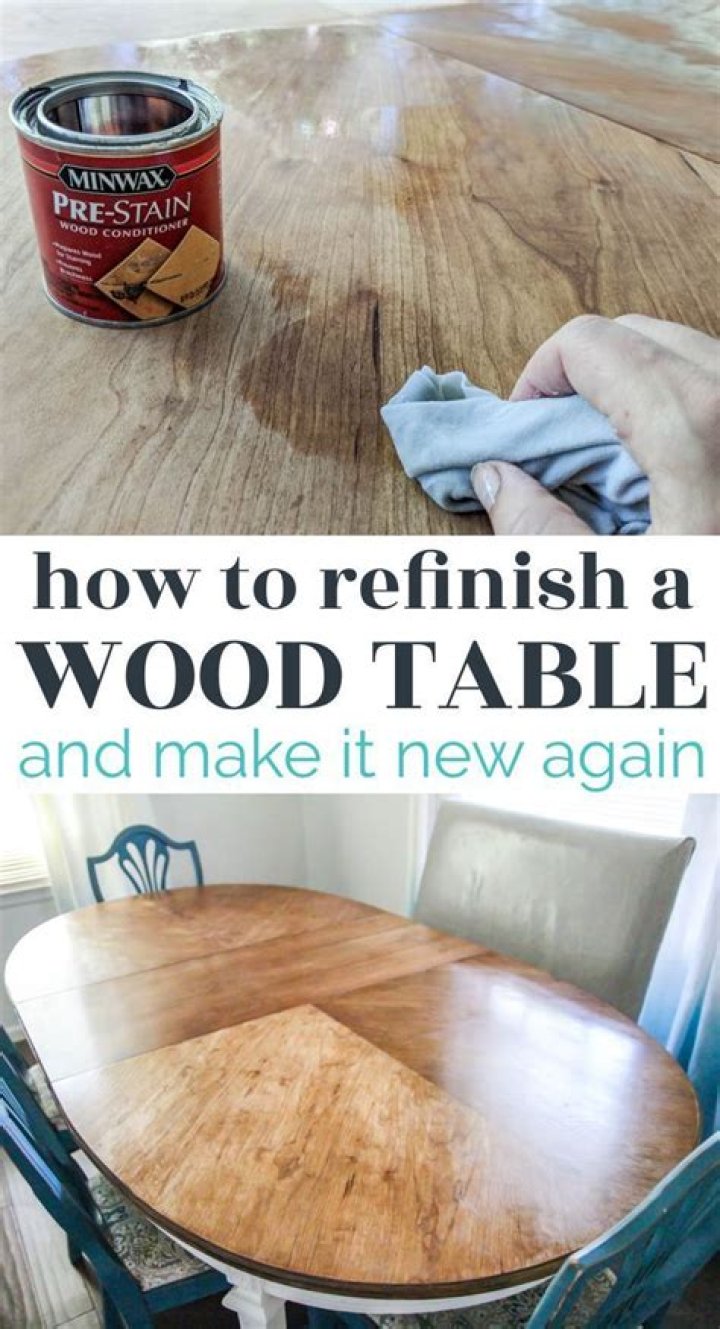 How do you stain a dining room table top?