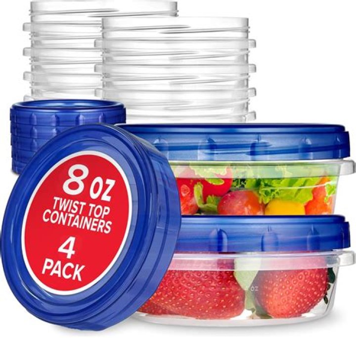 How do you store food containers and lids?