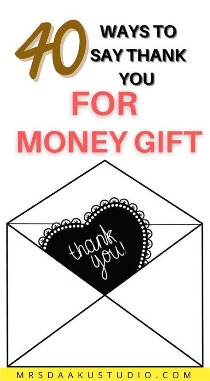 How do you thank someone for giving money?