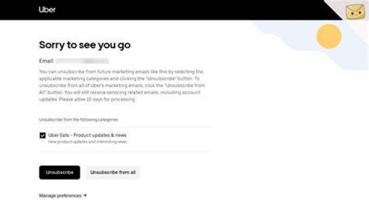 How do you unsubscribe from Uber?