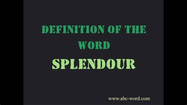 How do you use the word Splendour in a sentence?