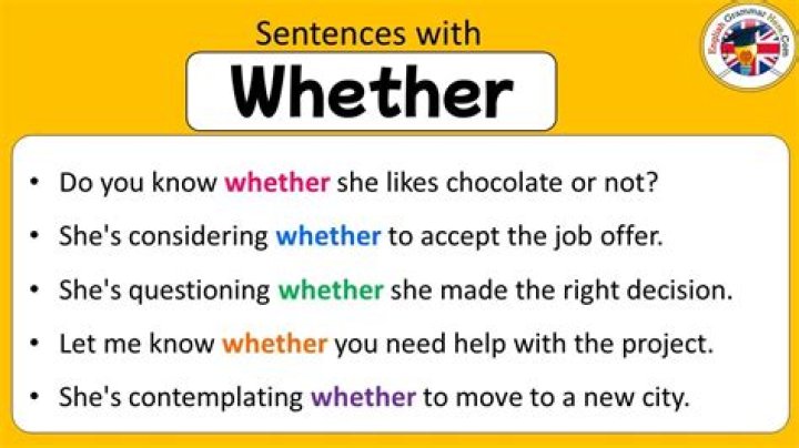 How do you use the word whether in a sentence?