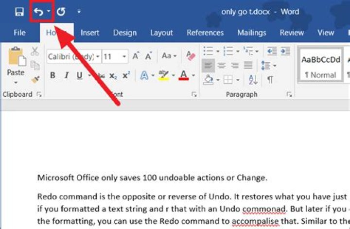 How do you use undo and redo in Word?