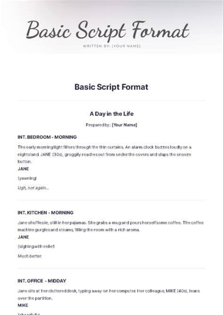 How do you write a script format?
