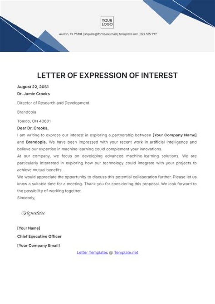 How do you write an internal expression of interest?