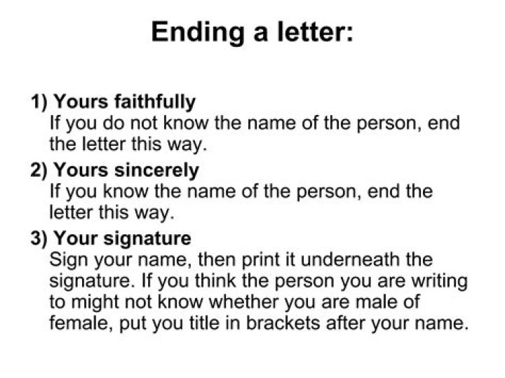 How do you write yours sincerely in a letter?