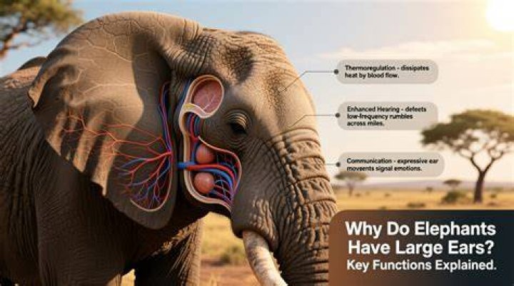 How does an elephant use its huge ears to keep cool?