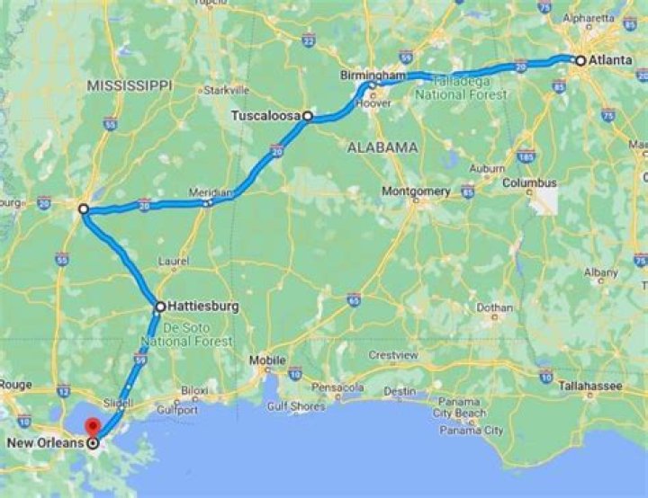 How far is New Orleans from Georgia?