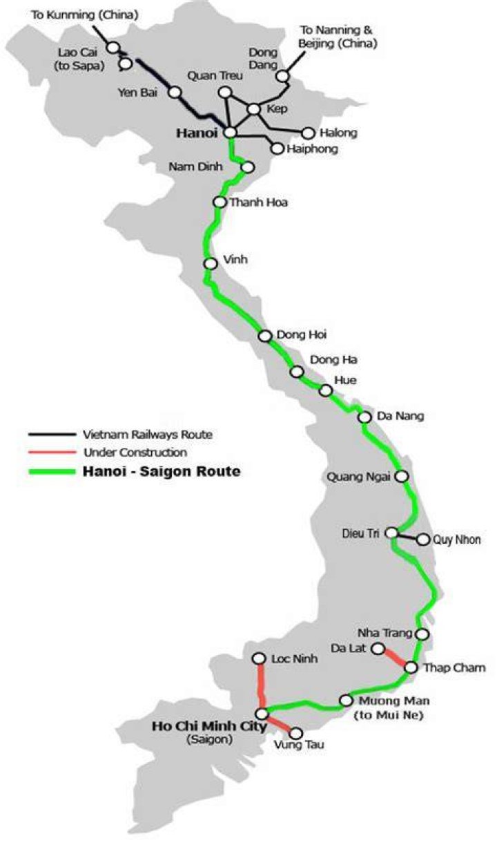 How long does it take from Ho Chi Minh to Hanoi by train?