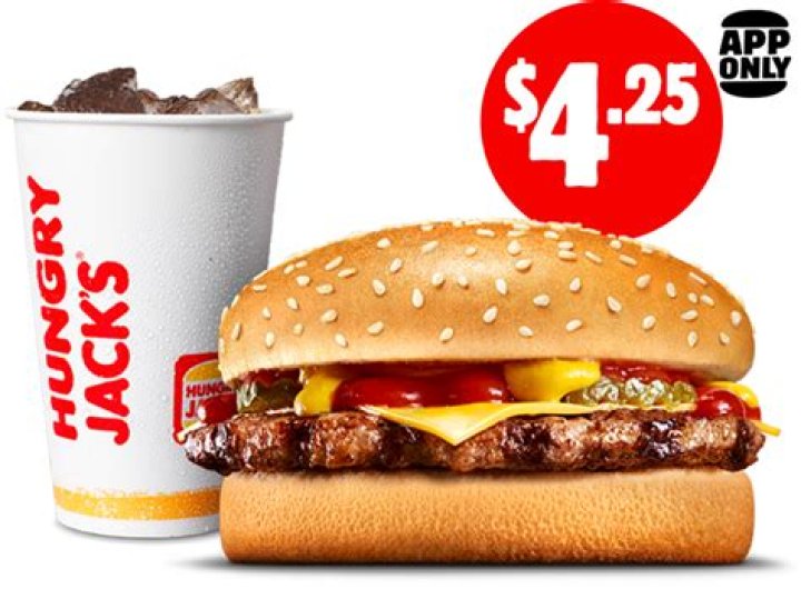 How many calories are in a cheesy cheeseburger from Hungry Jacks?