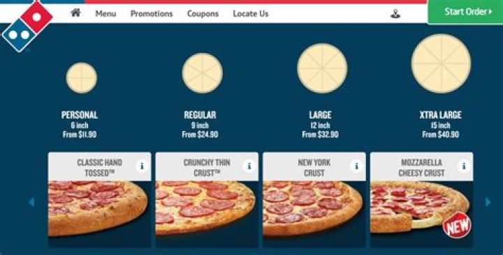 How many slices are in a personal Domino's Pizza?