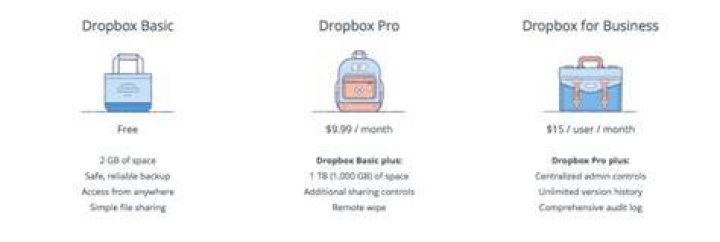How much does Dropbox business cost?