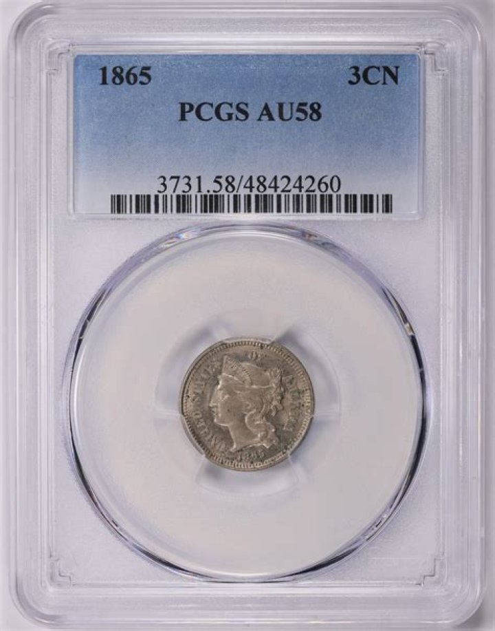 How much is a 1865 3 cent piece worth?