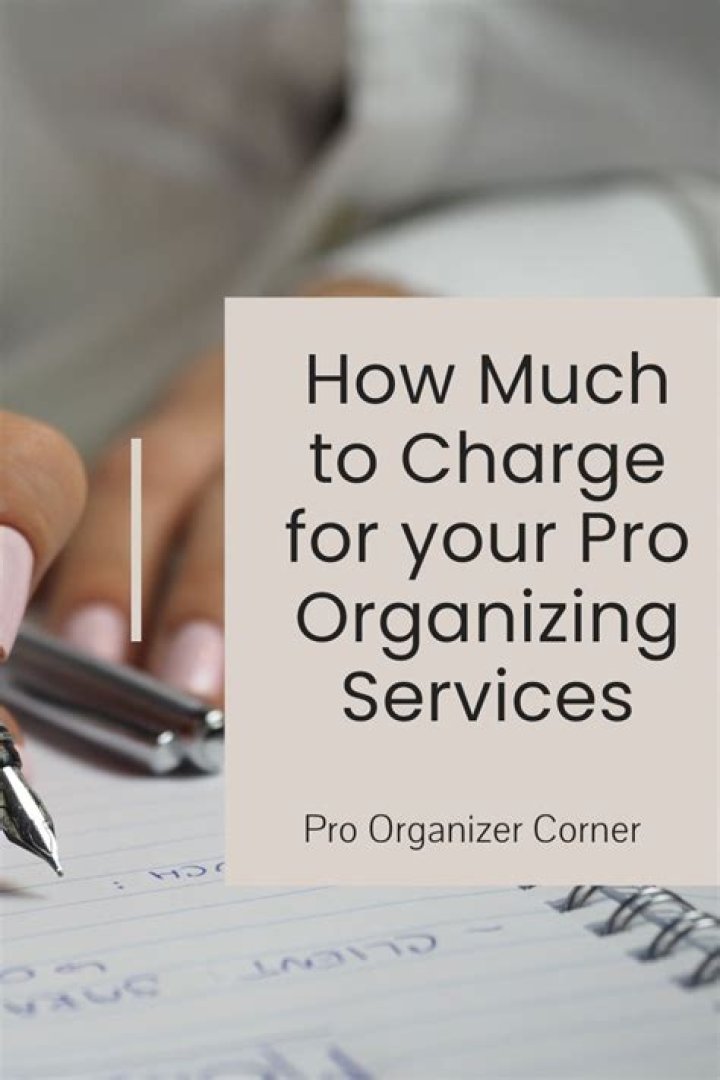 How much should I charge for organizing services?