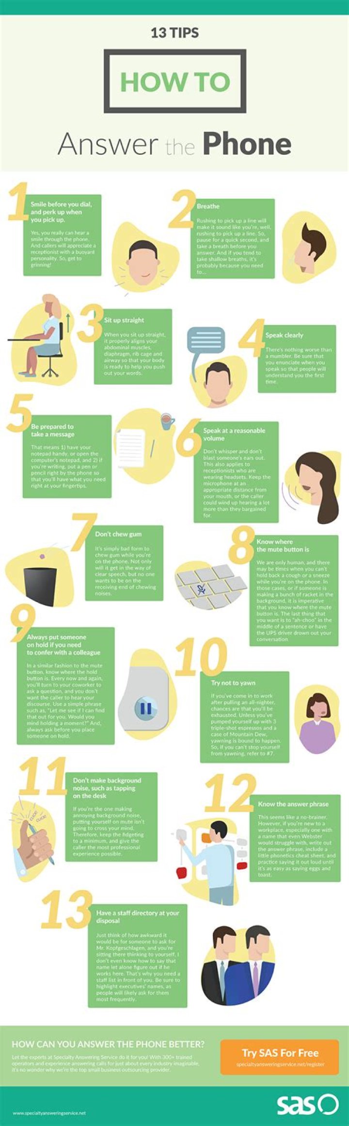 How should you answer your phone?