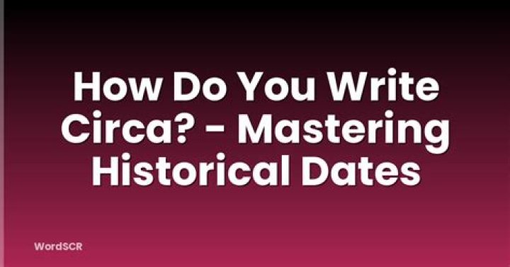Is circa only used with dates?