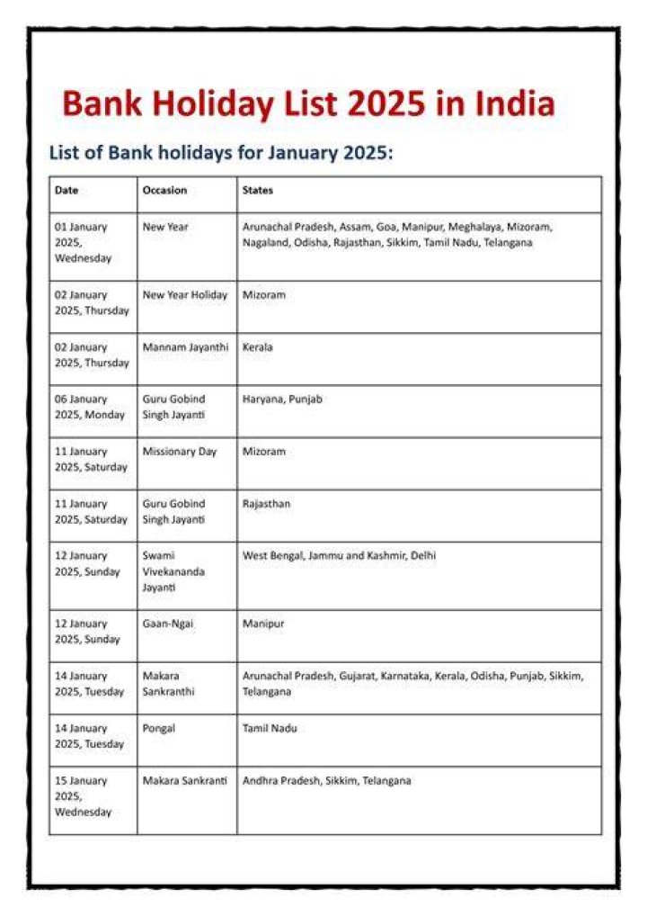 Is it a bank holiday tomorrow in India?
