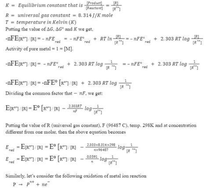 Is the Nernst equation on the AP chemistry exam?