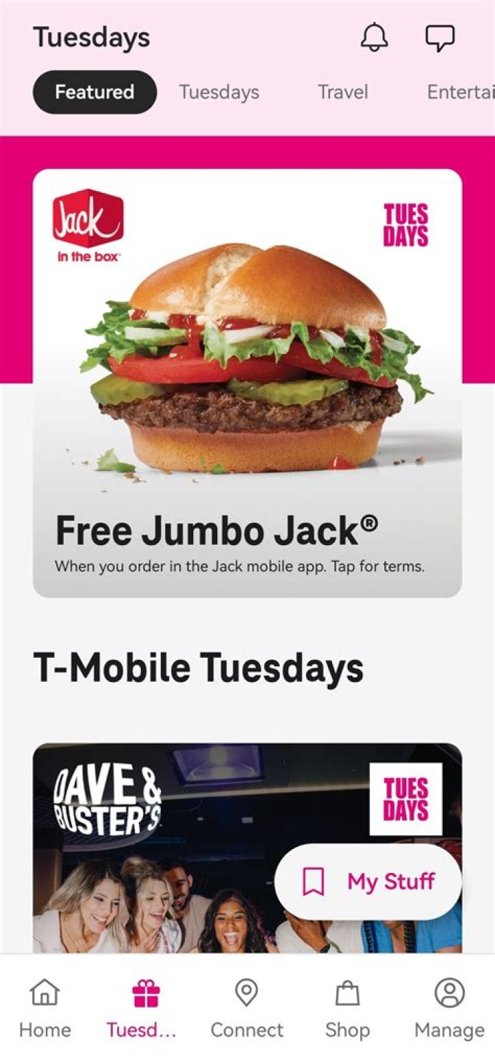 Is the T Mobile Tuesday app free?