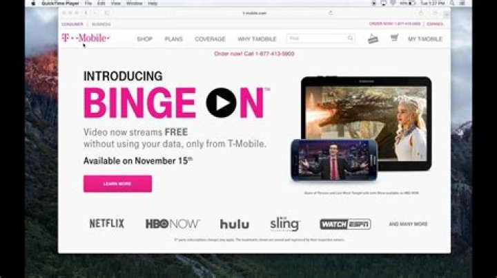 Is YouTube part of T Mobile binge?