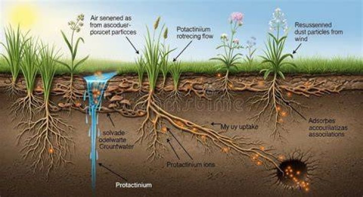 What absorbs water and minerals from the soil?