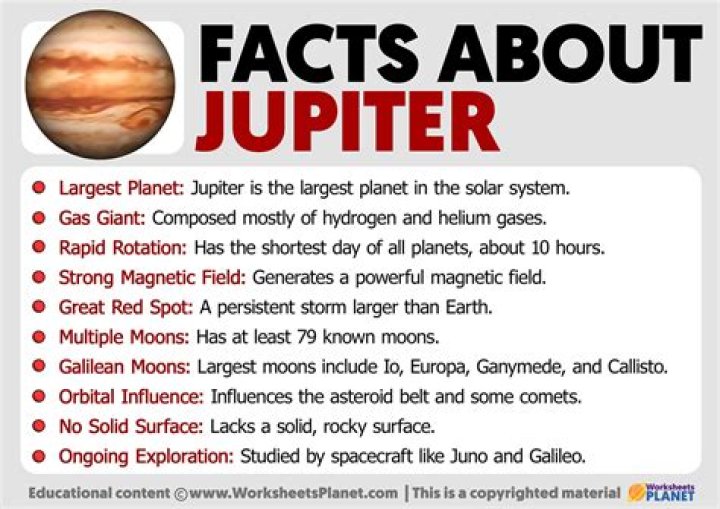 What are 5 facts about Jupiter?