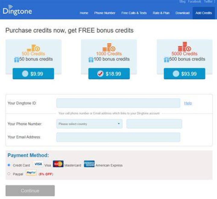What are Dingtone credits?