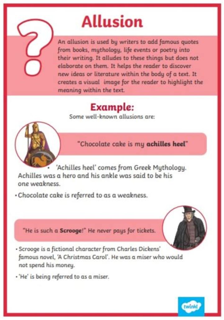 What are some examples of literary allusion?