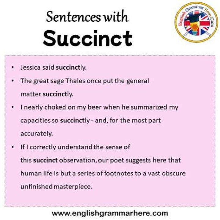 What are succinct words?