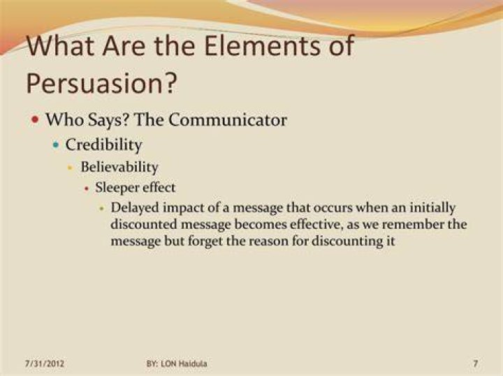 What are the elements of persuasion?