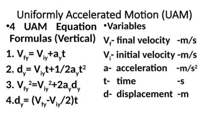 What are the formulas involved in UAM?