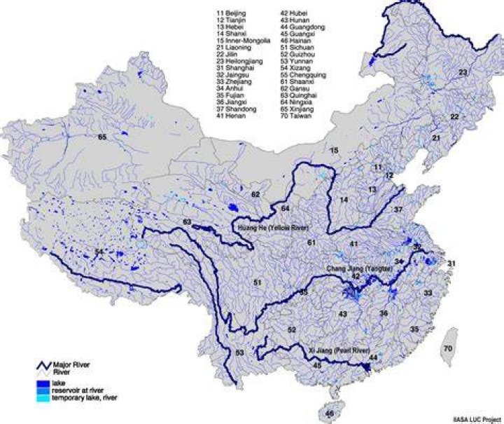 What are the major rivers in China?