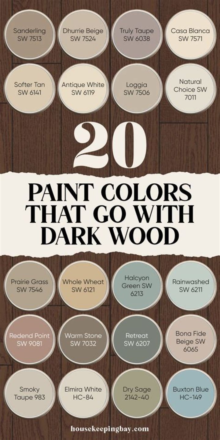 What colors go with brown woodwork?