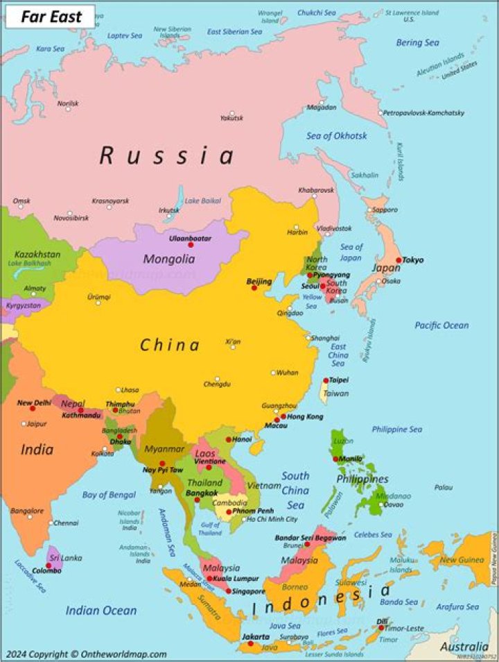 What countries are included in the Far East?