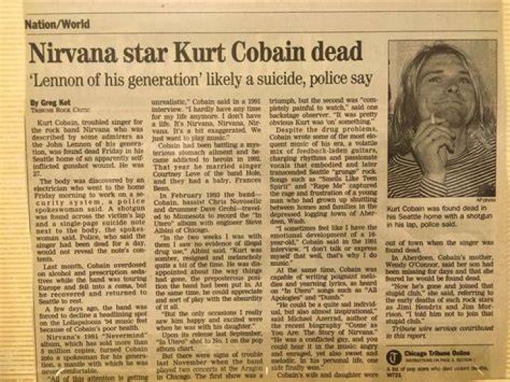 What did Kurt Cobain suffer from?