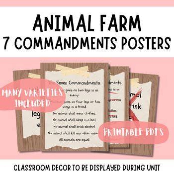 What do the 7 Commandments in Animal Farm symbolize?