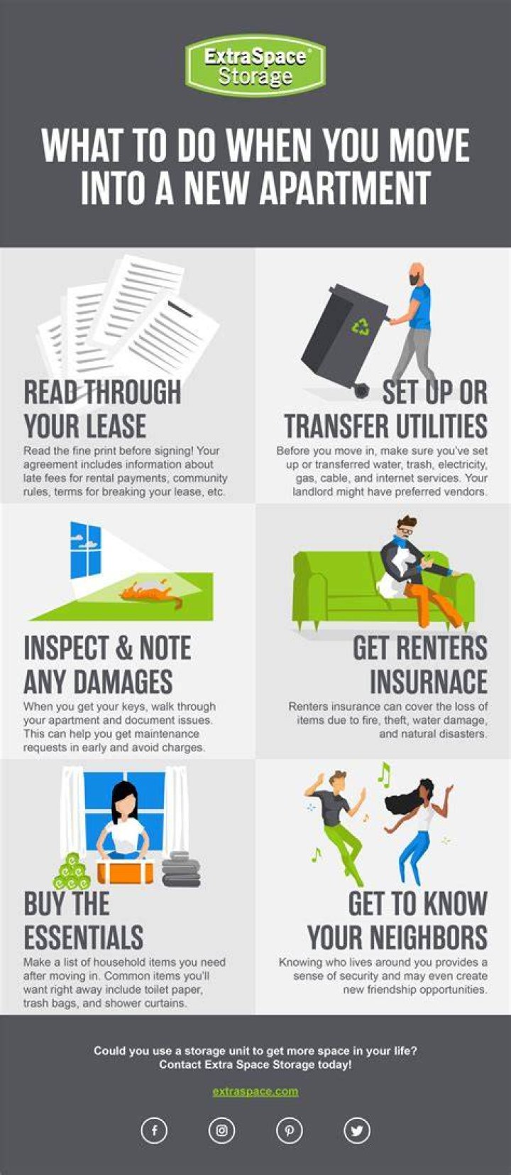 What do you need when moving into a new apartment?