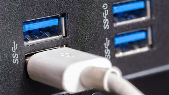 What does a blue USB port mean?