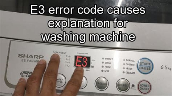 What does e3 mean on washing machine?