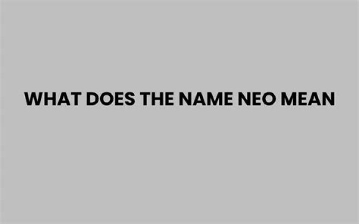 What does name Neo mean?